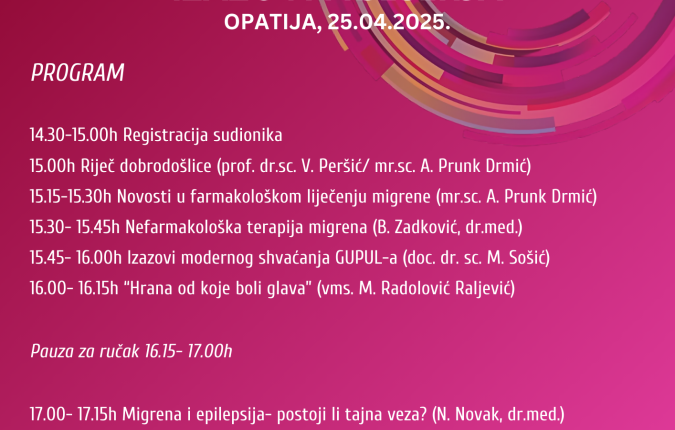 Migrena u fokusu, izazovi i rješenja - 25.04.2025.